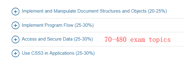 70-480 exam topics