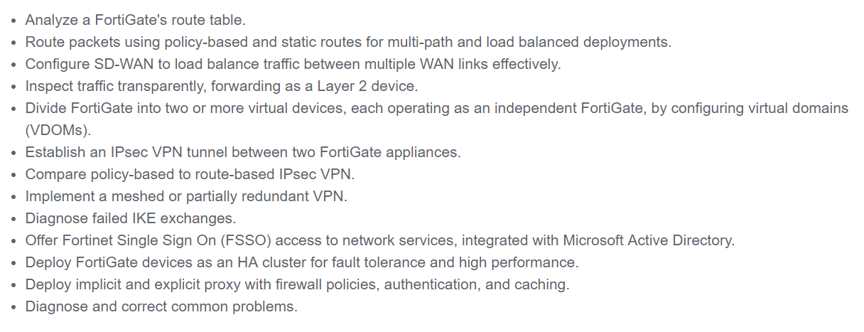 Fortigate infrastructure